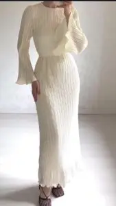 pleated maxi dress