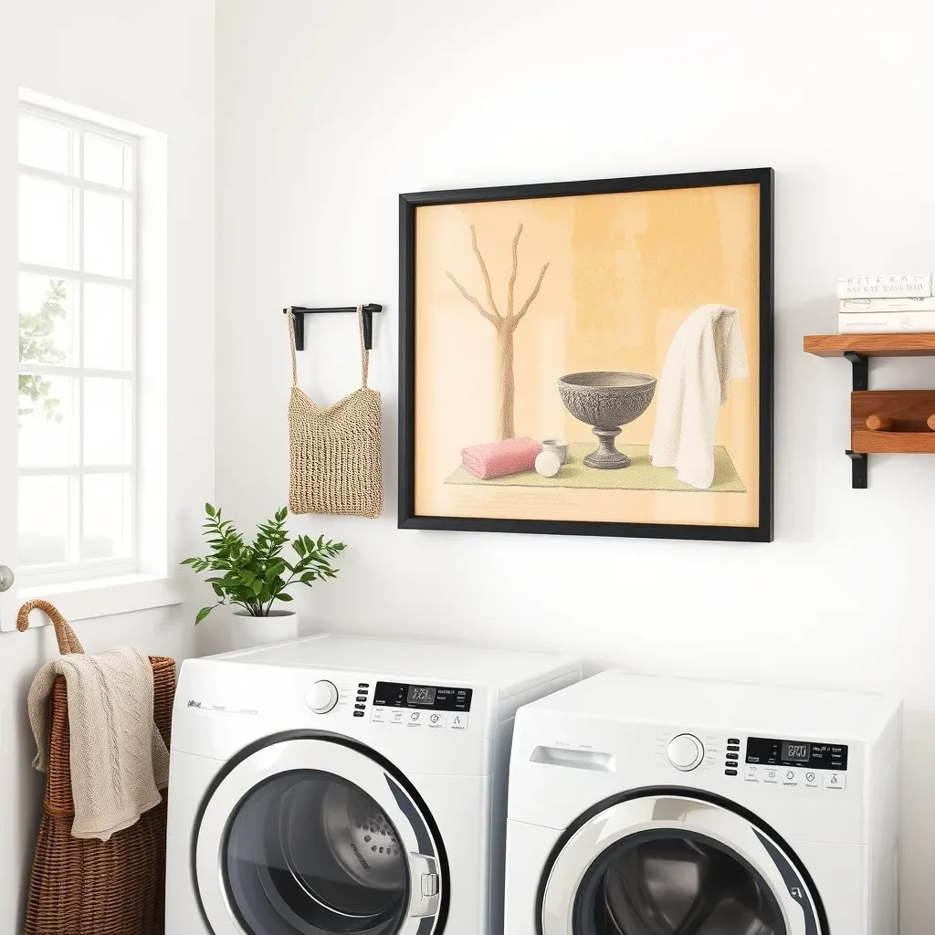 framed art print laundry room wall modern styled