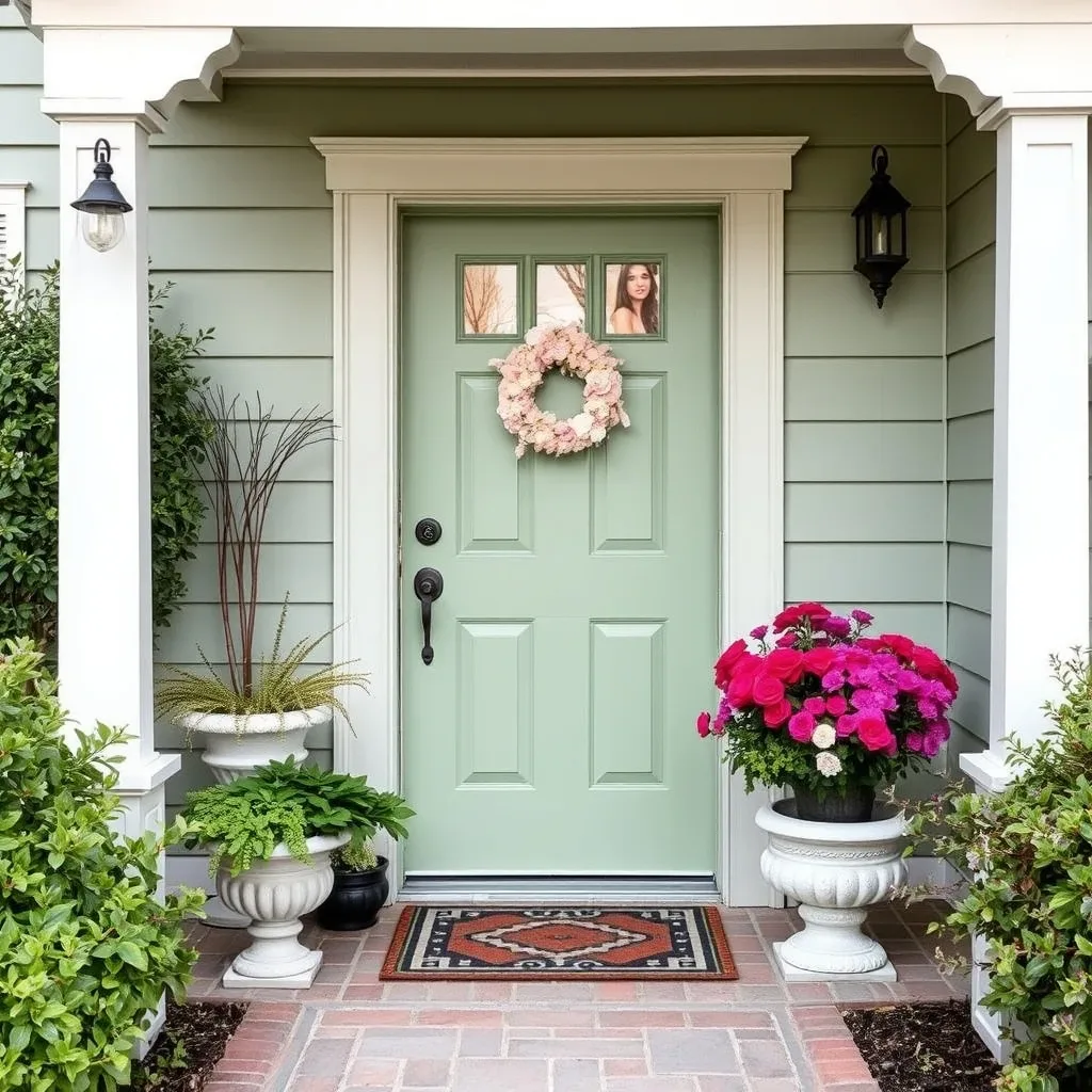 painted front door bold spring color curb appeal sage green