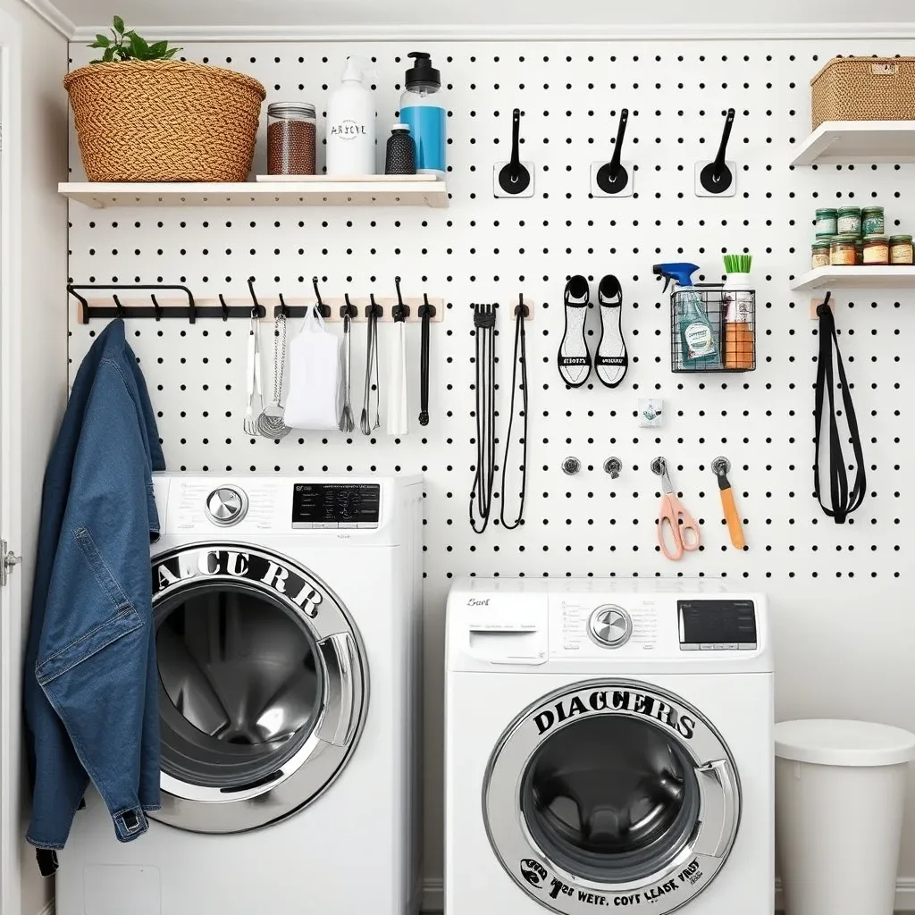 pegboard laundry room wall organization hooks flexible modern