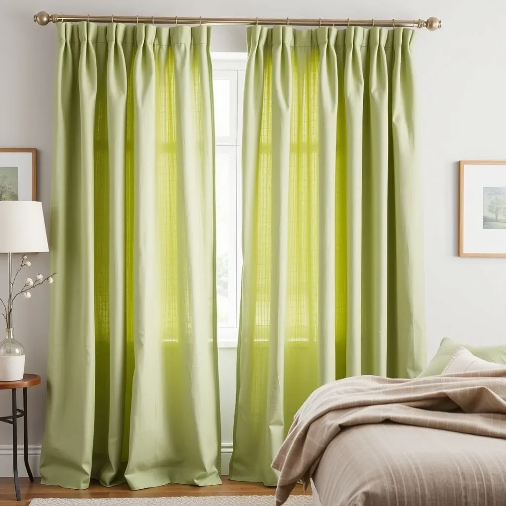 sage green linen curtains bedroom window