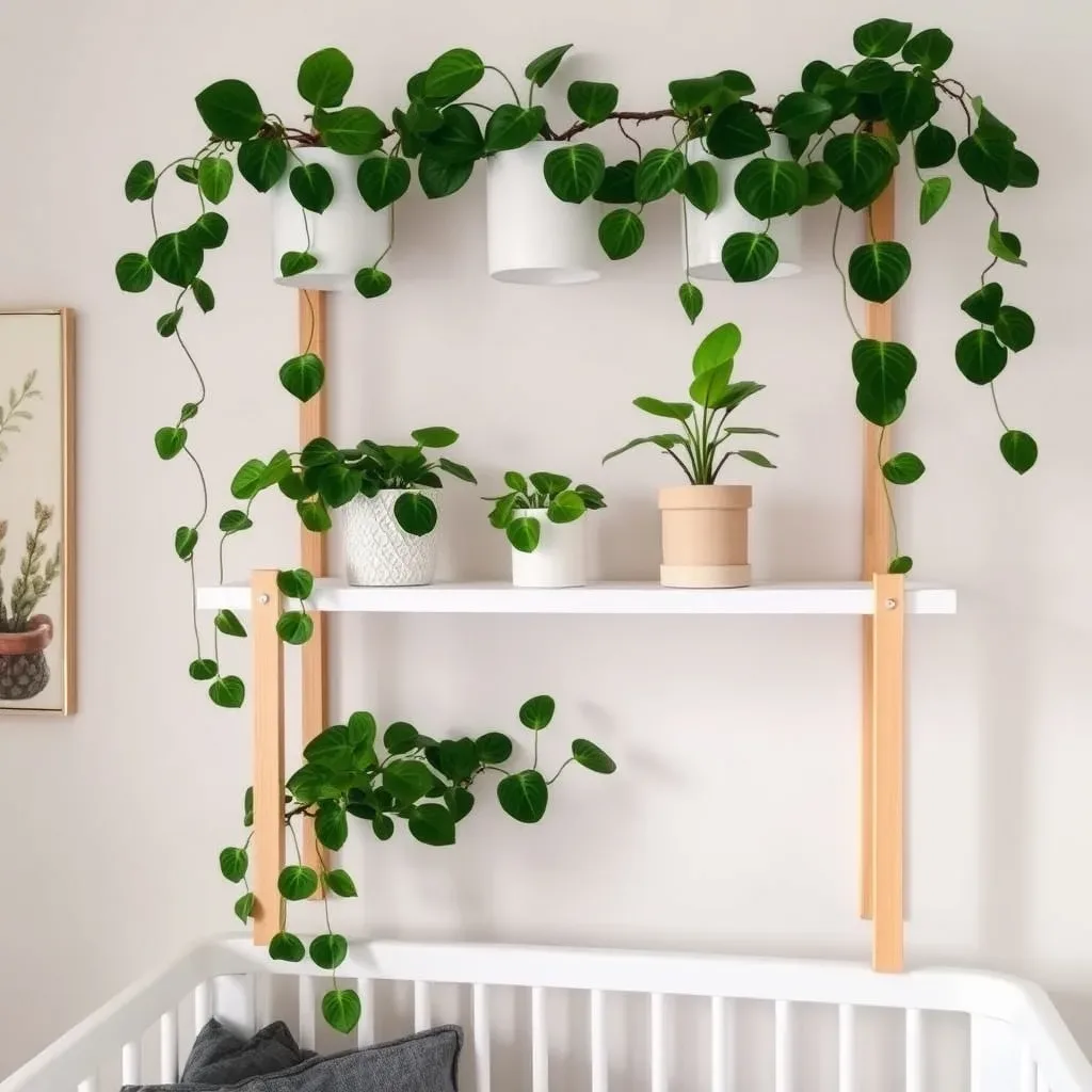 trailing pothos plant shelf nursery green decor