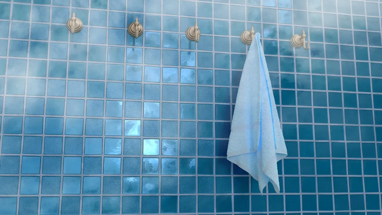 blue subway tile shower bathroom pale cobalt spa