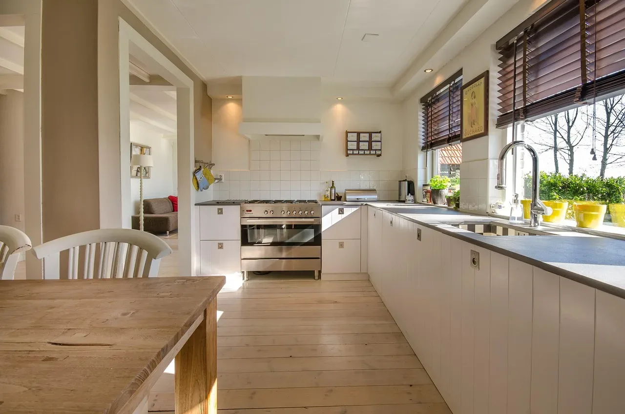 kitchen natural light window bright airy sheer curtains